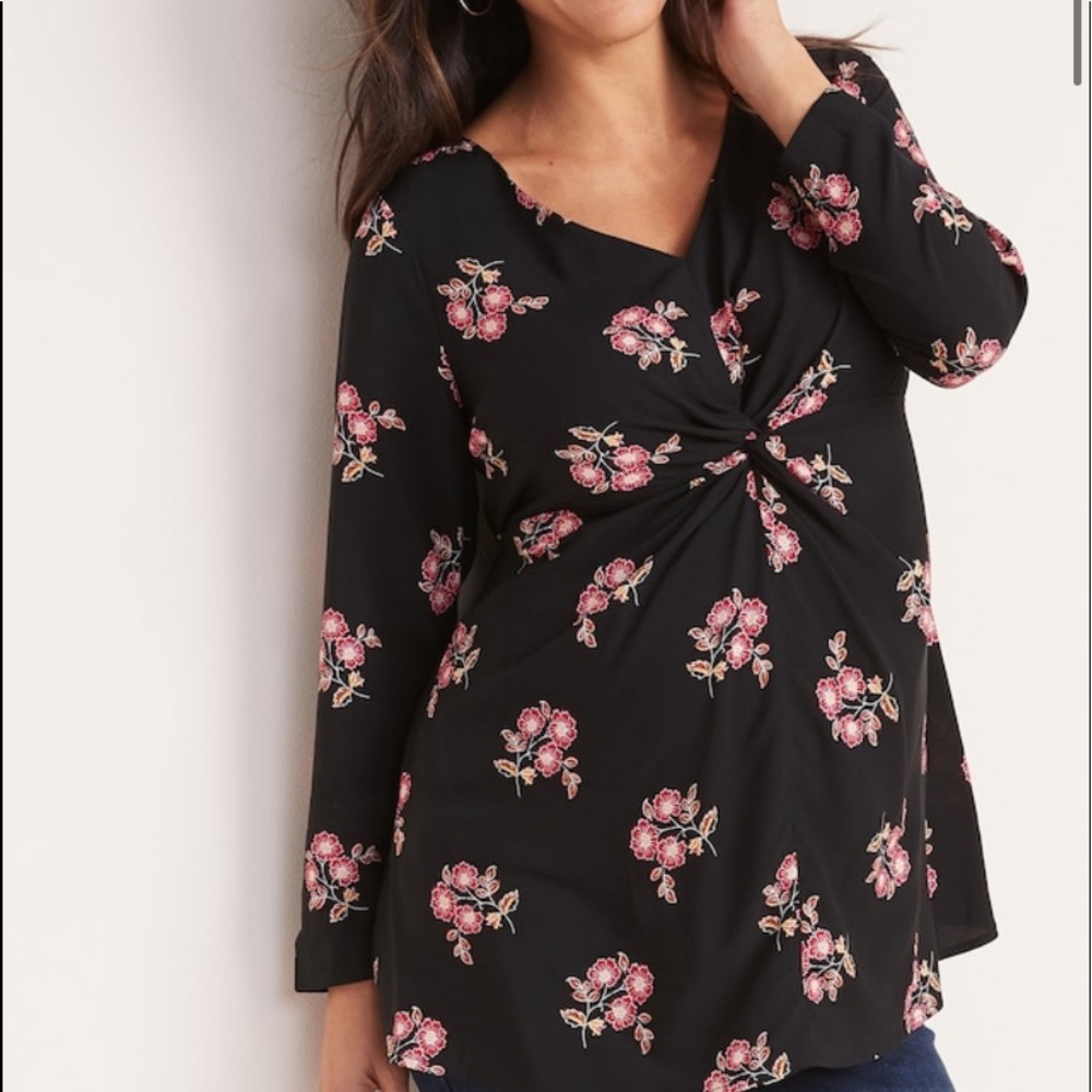 Women's Maternity Twist Front Blouse